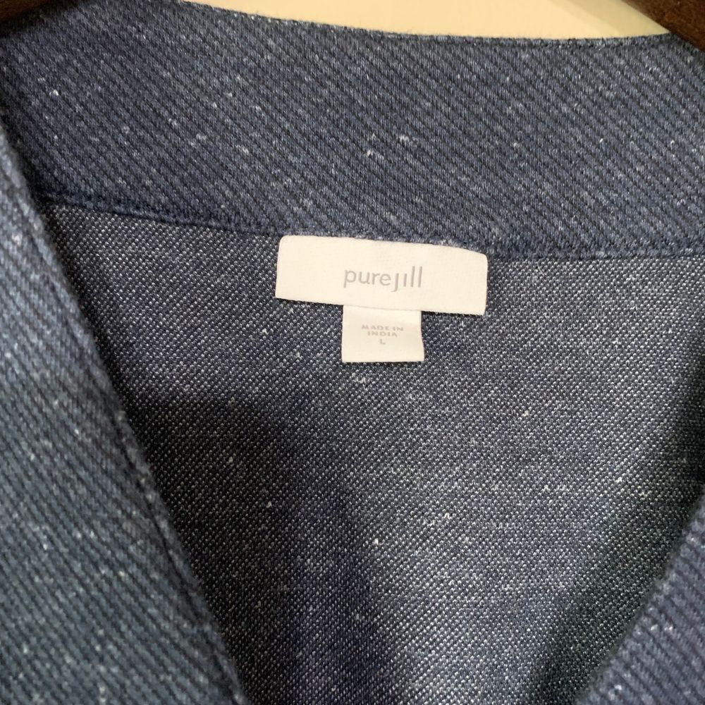 J.Jill Pure Jill Patch-Pocket V-Neck Navy Dress  Every Week Dress Size Large - Picture 6 of 13